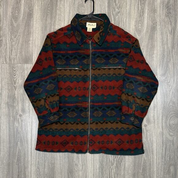 Eddie Bauer Other - Vintage Eddie Bauer Fleece Jacket Full Zip Aztec Southwest Full Zip Men's XL